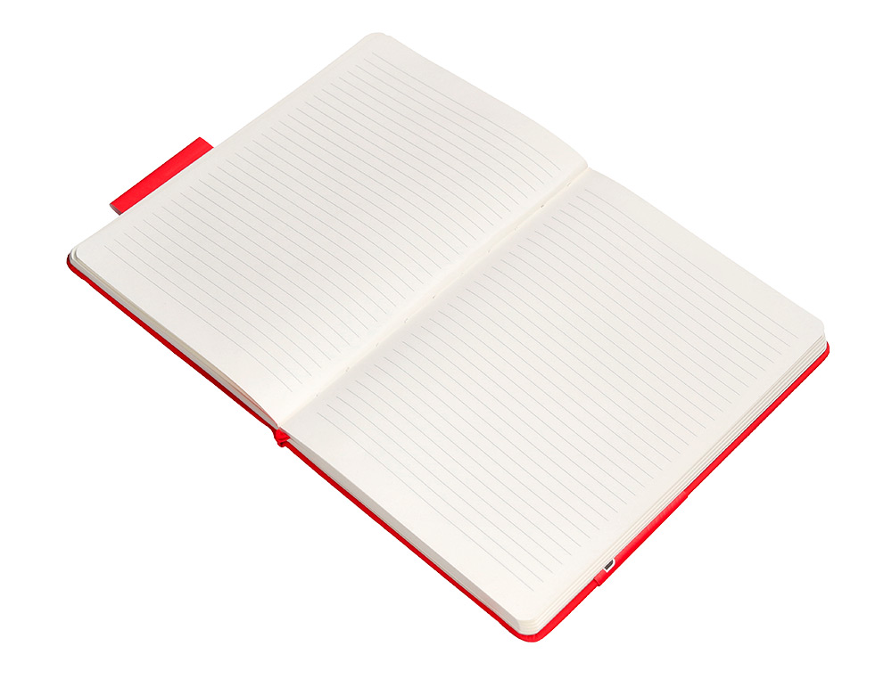 CARNET FERMETURE ELASTIQUE ANTARTIK NOTES COUVERTURE RIGIDE A5 LIGNE 100 FEUILLES 80GR FSC COLORIS ROUGE