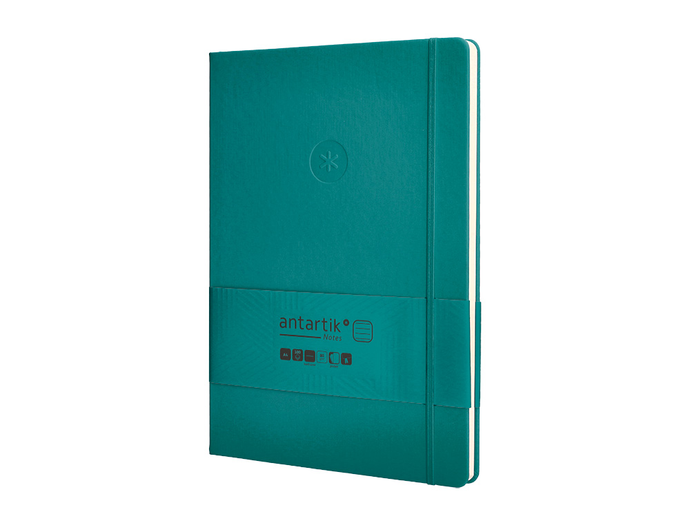 CARNET A4 ANTARTIK NOTES LIGNECOUVERTURE RIGIDE FERMETURE ELASTIQUE 200 PAGES 80GR COLORIS VERT PAON