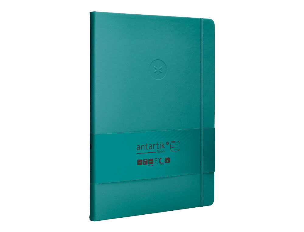 CARNET A4 ANTARTIK NOTES LIGNECOUVERTURE RIGIDE FERMETURE ELASTIQUE 200 PAGES 80GR COLORIS VERT PAON