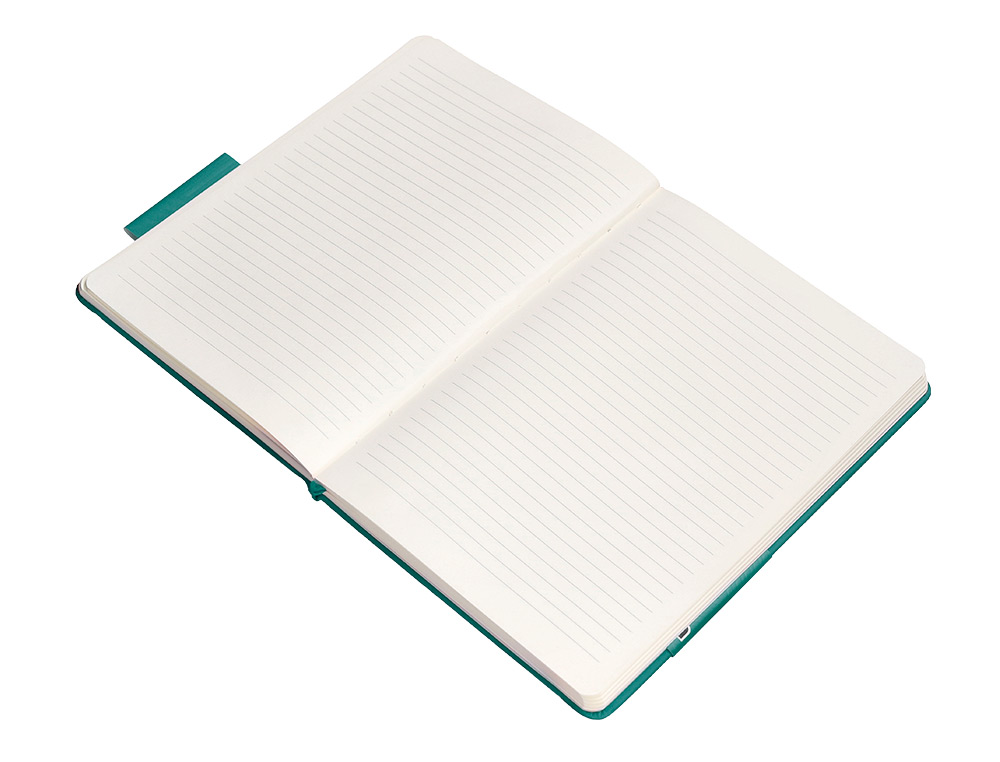 CARNET A5 ANTARTIK NOTES LIGNECOUVERTURE RIGIDE FERMETURE ELASTIQUE 100 PAGES 80GR COLORIS VERT PAON