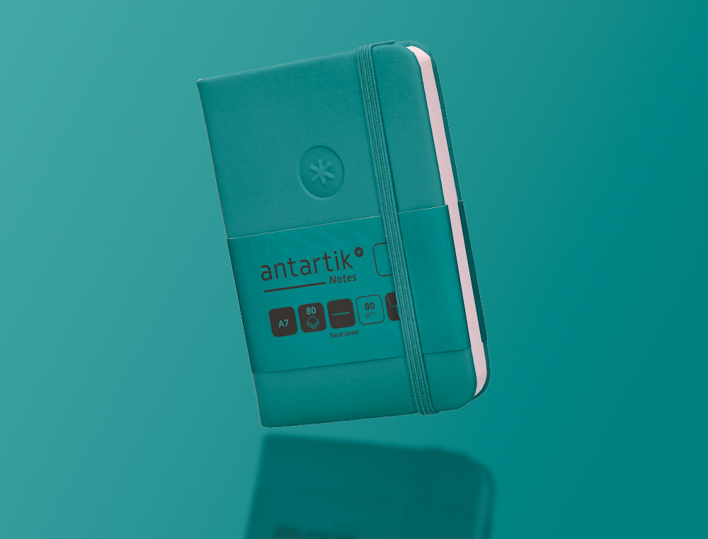 CARNET FERMETURE ELASTIQUE ANTARTIK NOTES COUVERTURE     RIGIDE A7 PAPIER UNI IVOIRE 80FEUILLES 80GR FSC VERT PAON