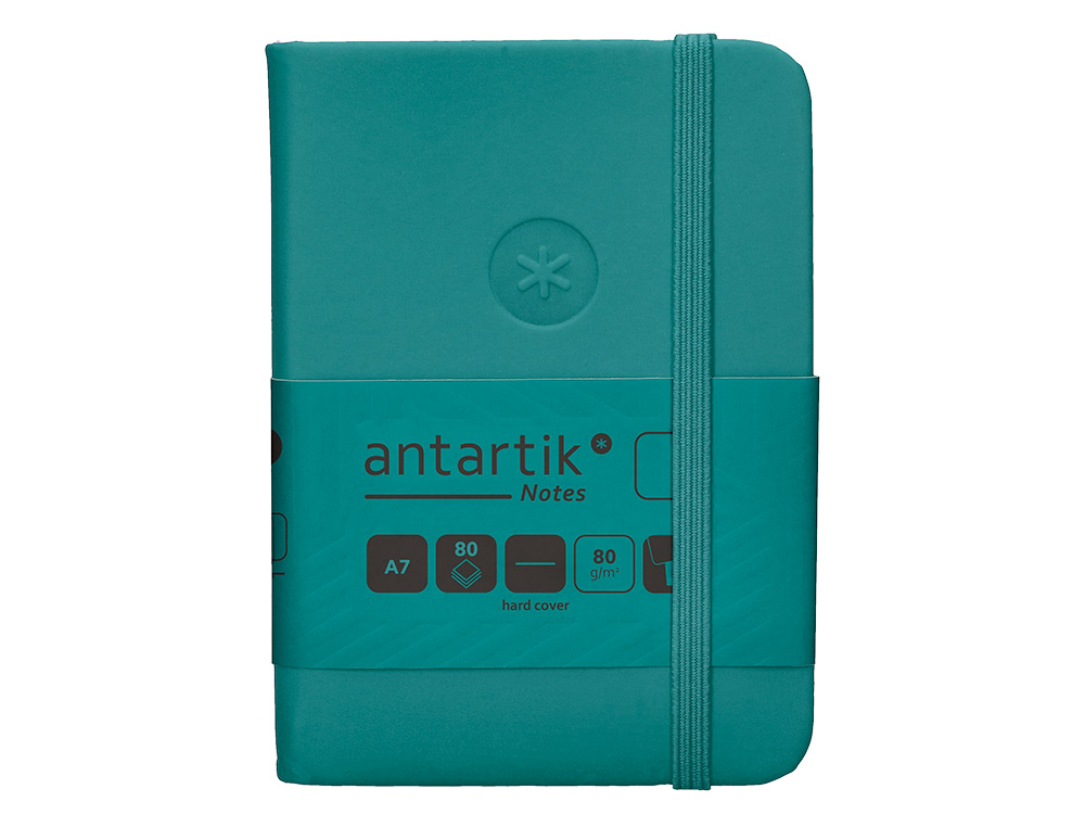 CARNET FERMETURE ELASTIQUE ANTARTIK NOTES COUVERTURE     RIGIDE A7 PAPIER UNI IVOIRE 80FEUILLES 80GR FSC VERT PAON