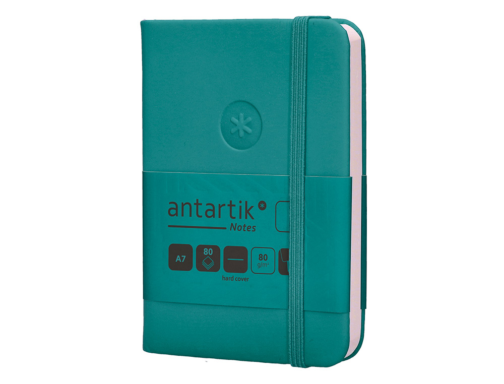 CARNET FERMETURE ELASTIQUE ANTARTIK NOTES COUVERTURE     RIGIDE A7 PAPIER UNI IVOIRE 80FEUILLES 80GR FSC VERT PAON
