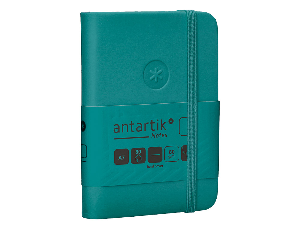 CARNET FERMETURE ELASTIQUE ANTARTIK NOTES COUVERTURE     RIGIDE A7 PAPIER UNI IVOIRE 80FEUILLES 80GR FSC VERT PAON