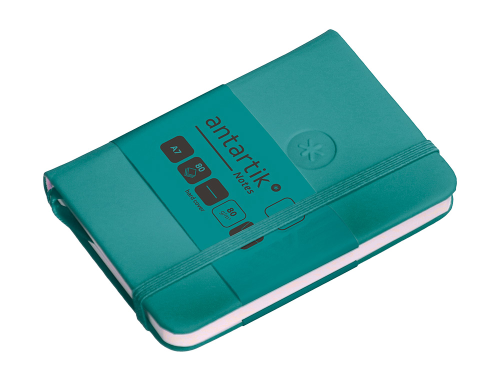 CARNET FERMETURE ELASTIQUE ANTARTIK NOTES COUVERTURE     RIGIDE A7 PAPIER UNI IVOIRE 80FEUILLES 80GR FSC VERT PAON