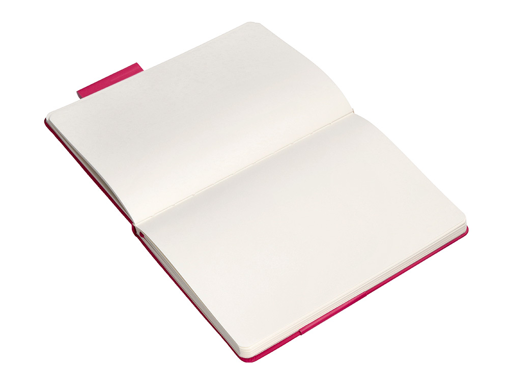CARNET A5 ANTARTIK NOTES PAPIER UNI IVOIRE COUVERTURE  RIGIDE FERMETURE ELASTIQUE 100PAGES 80GR COLORIS FRAMBOISE
