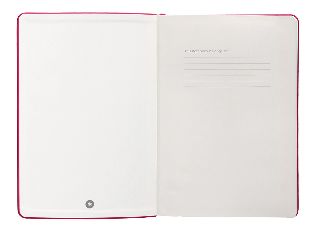 CARNET A5 ANTARTIK NOTES PAPIER UNI IVOIRE COUVERTURE  RIGIDE FERMETURE ELASTIQUE 100PAGES 80GR COLORIS FRAMBOISE