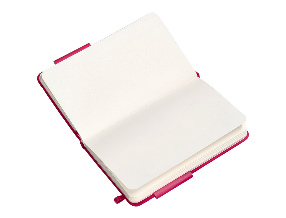 CARNET A6 ANTARTIK NOTES PAPIER UNI IVOIRE COUVERTURE RIGIDE FERMETURE ELASTIQUE 100PAGES 80GR COLORIS FRAMBOISE