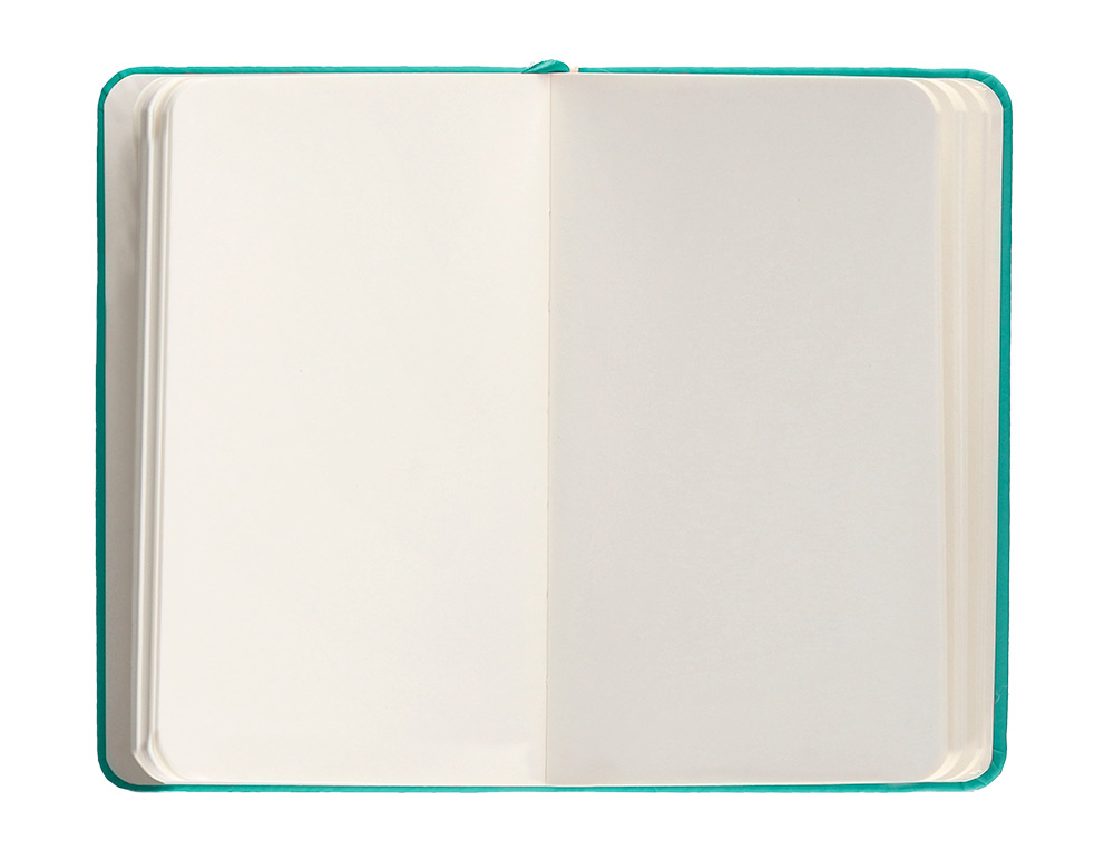 CARNET A6 ANTARTIK NOTES PAPIER UNI IVOIRE COUVERTURE  RIGIDE FERMETURE ELASTIQUE 100PAGES 80GR COLORIS VERT MENTHE
