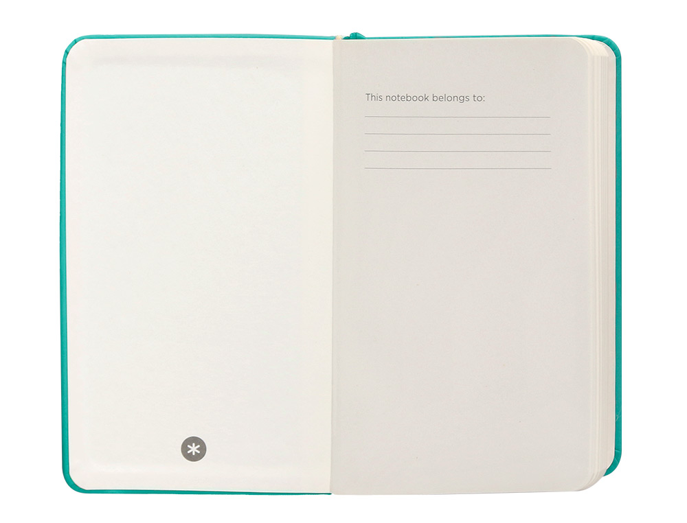 CARNET A6 ANTARTIK NOTES PAPIER UNI IVOIRE COUVERTURE  RIGIDE FERMETURE ELASTIQUE 100PAGES 80GR COLORIS VERT MENTHE