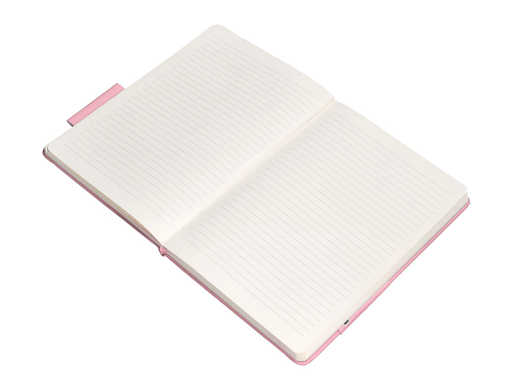 CARNET FERMETURE ELASTIQUE ANTARTIK NOTES COUVERTURE RIGIDE A4 LIGNE 100 FEUILLES 80GR FSC COLORIS ROSE PASTEL