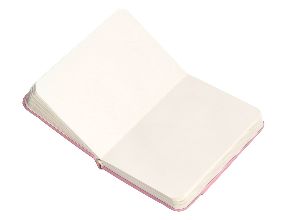 CARNET A7 ANTARTIK NOTES PAPIER UNI IVOIRE COUVERTURE RIGIDE FERMETURE ELASTIQUE 160PAGES 80GR COLORIS ROSE PASTEL