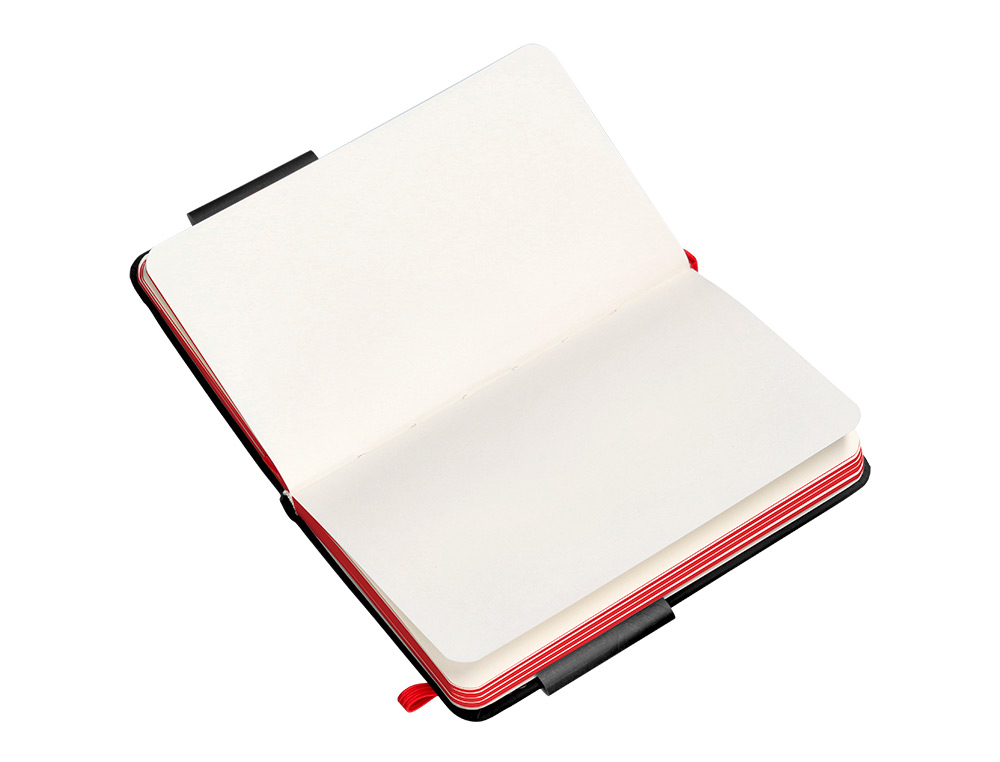 CARNET FERMETURE ELASTIQUE ROUGE ANTARTIK NOTES COUVERTURE RIGIDE A6 PAPIER UNI IVOIRE 100 FEUILLES 80GR FSC NOIR