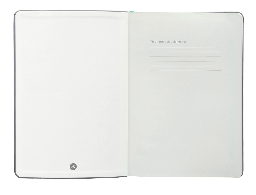 CARNET A5 ANTARTIK NOTES LIGNECOUVERTURE RIGIDE FERMETURE ELASTIQUE TURQUOISE 100 PAGES 80GR COLORIS GRIS