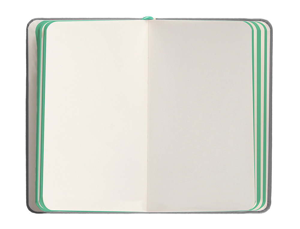 CARNET FERMETURE ELASTIQUE TURQUOISE ANTARTIK NOTES COUVERTURE RIGIDE A6 PAPIER UNI IVOIRE 100 FEUILLES 80GR FSC GRIS