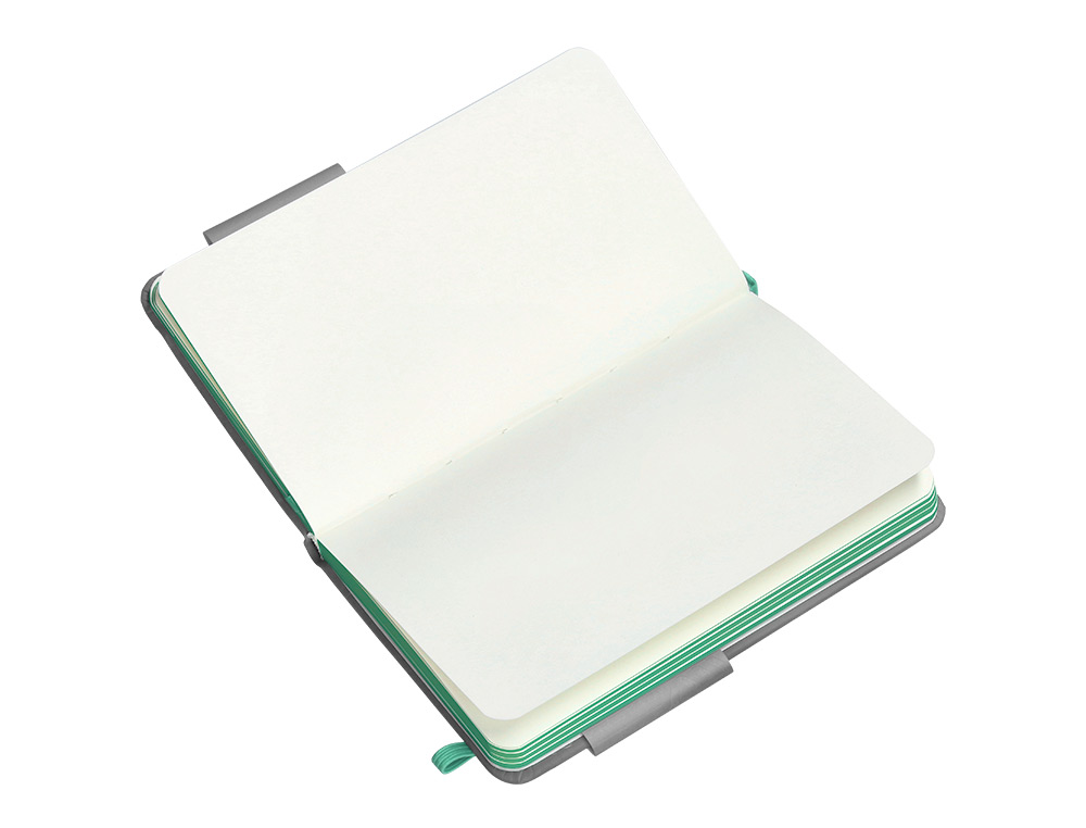 CARNET FERMETURE ELASTIQUE TURQUOISE ANTARTIK NOTES COUVERTURE RIGIDE A6 PAPIER UNI IVOIRE 100 FEUILLES 80GR FSC GRIS