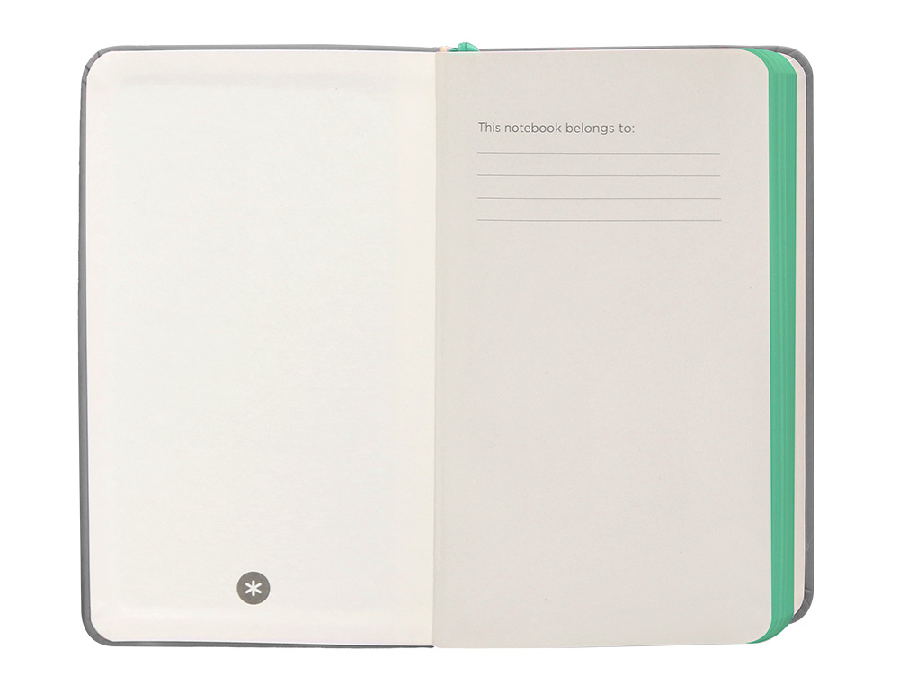 CARNET FERMETURE ELASTIQUE TURQUOISE ANTARTIK NOTES COUVERTURE RIGIDE A6 PAPIER UNI IVOIRE 100 FEUILLES 80GR FSC GRIS