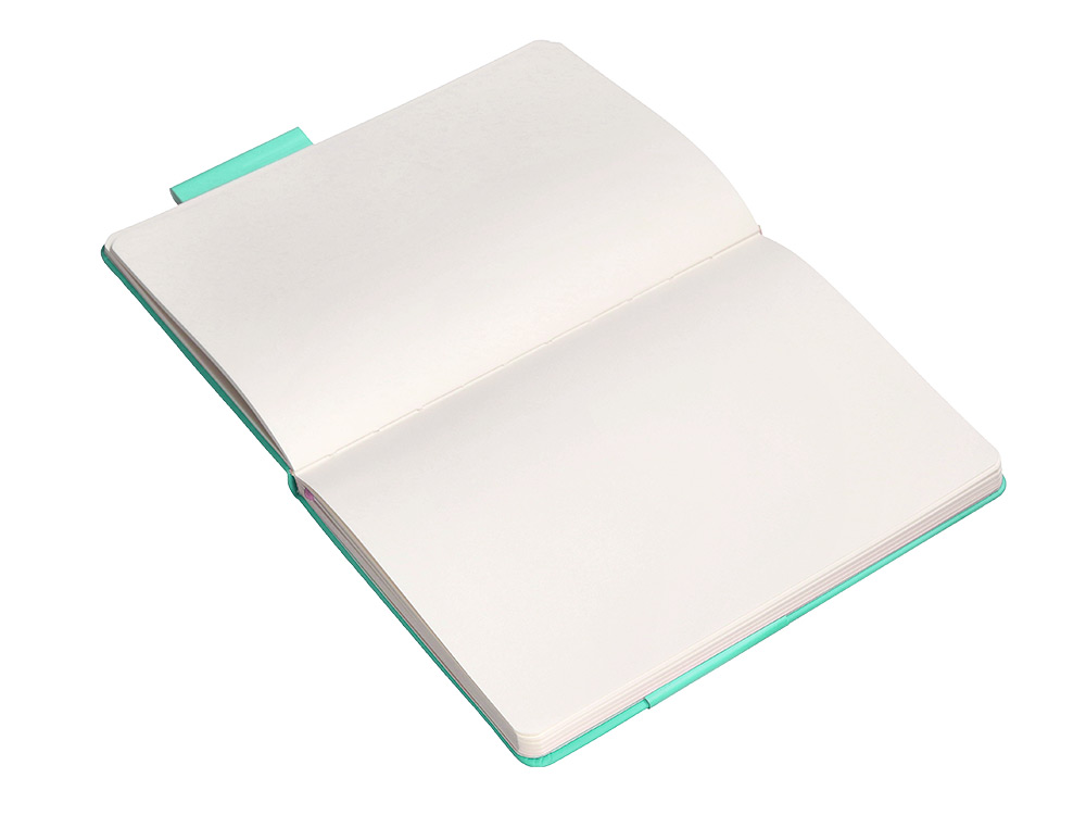 CARNET A5 ANTARTIK NOTES PAPIER UNI IVOIRE COUVERTURE RIGIDE FERMETURE ELASTIQUE ROSE 100 PAGES 80GR COLORIS TURQUOISE