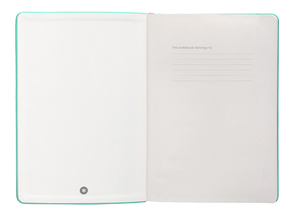 CARNET A5 ANTARTIK NOTES PAPIER UNI IVOIRE COUVERTURE RIGIDE FERMETURE ELASTIQUE ROSE 100 PAGES 80GR COLORIS TURQUOISE