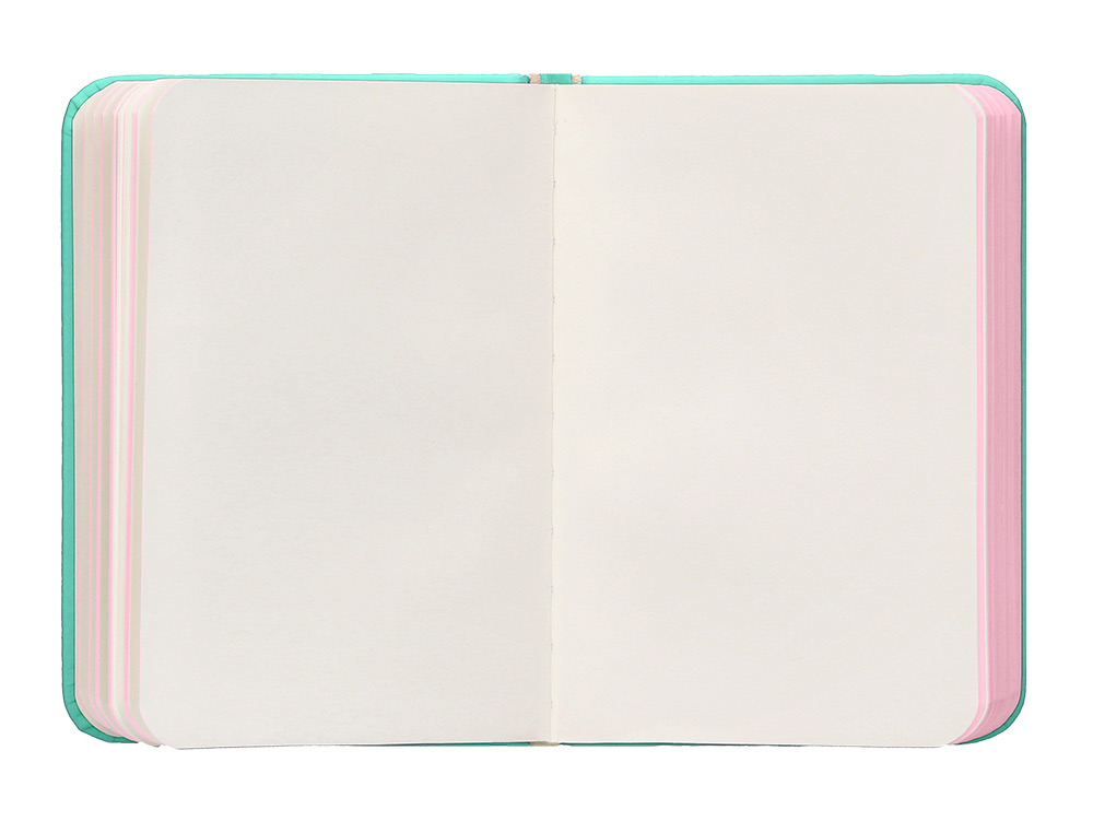 CARNET A7 ANTARTIK NOTES PAPIER UNI IVOIRE COUVERTURE RIGIDE FERMETURE ELASTIQUE ROSE 160 PAGES 80GR COLORIS TURQUOISE