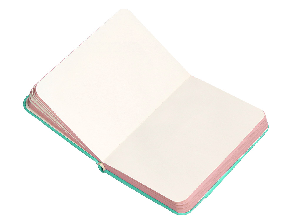 CARNET A7 ANTARTIK NOTES PAPIER UNI IVOIRE COUVERTURE RIGIDE FERMETURE ELASTIQUE ROSE 160 PAGES 80GR COLORIS TURQUOISE