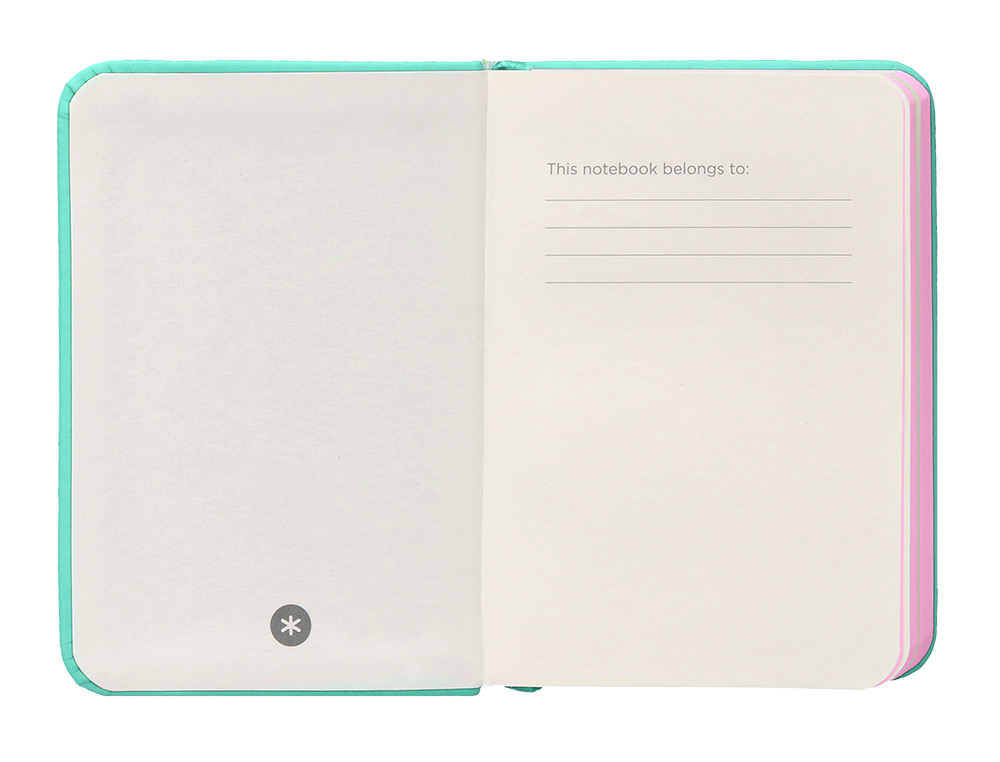 CARNET A7 ANTARTIK NOTES PAPIER UNI IVOIRE COUVERTURE RIGIDE FERMETURE ELASTIQUE ROSE 160 PAGES 80GR COLORIS TURQUOISE
