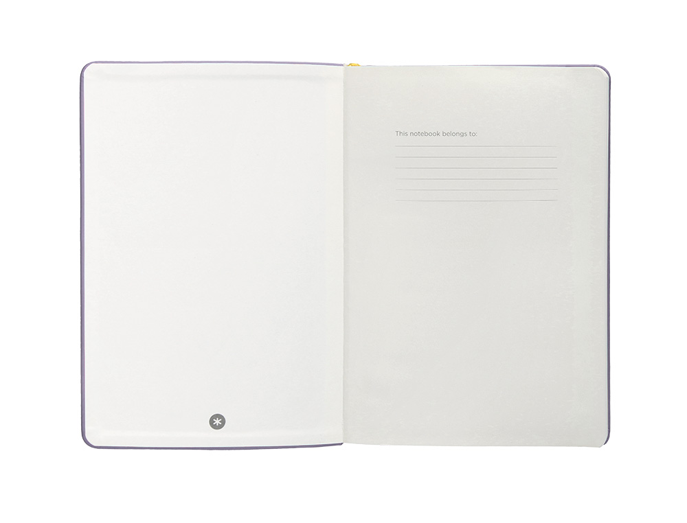 CARNET A4 ANTARTIK NOTES PAPIER UNI IVOIRE COUVERTURE RIGIDE FERMETURE ELASTIQUE JAUNE 100 PAGES 80GR COLORIS LILAS