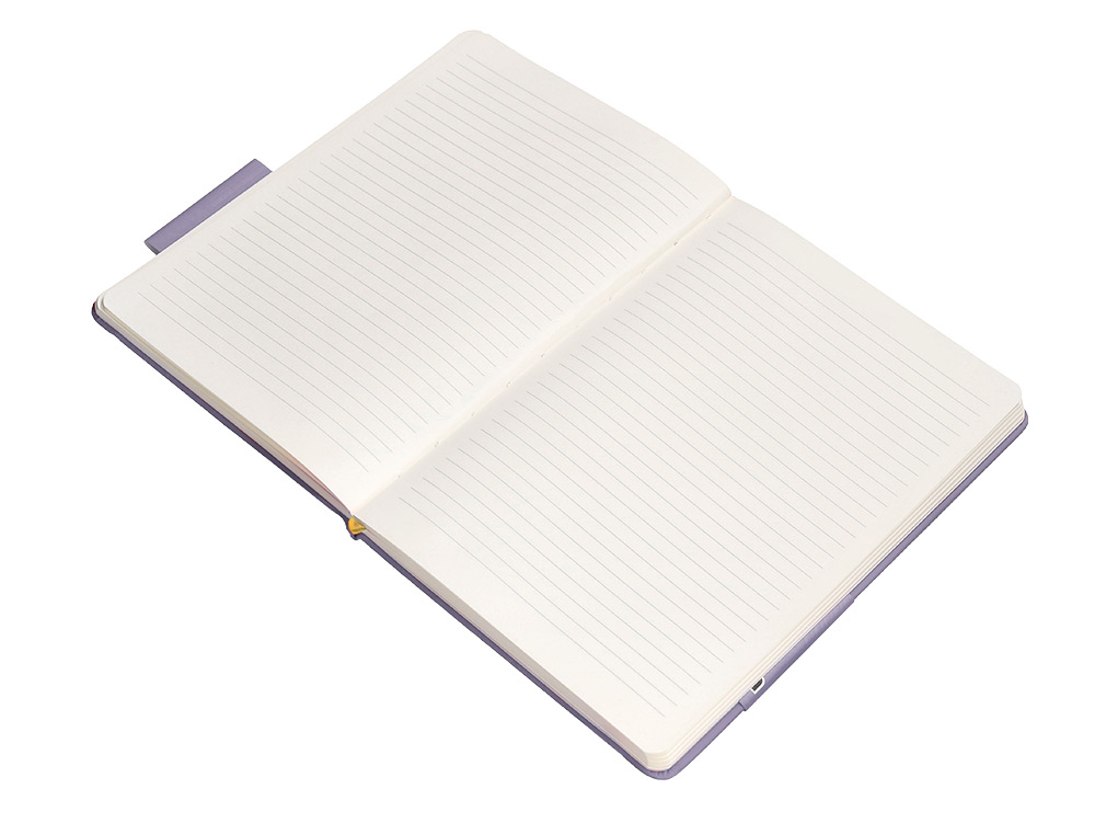 CARNET A5 ANTARTIK NOTES LIGNECOUVERTURE RIGIDE FERMETURE ELASTIQUE JAUNE 100 PAGES 80GRCOLORIS LILAS