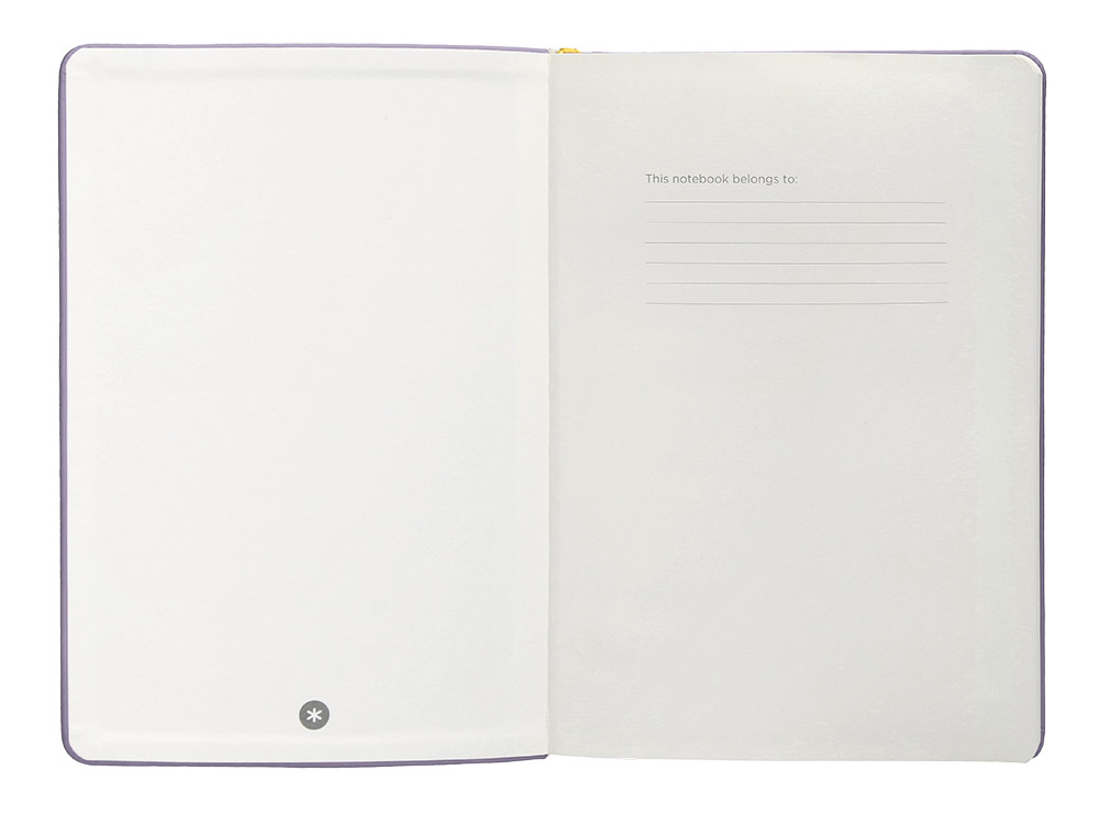 CARNET A5 ANTARTIK NOTES LIGNECOUVERTURE RIGIDE FERMETURE ELASTIQUE JAUNE 100 PAGES 80GRCOLORIS LILAS