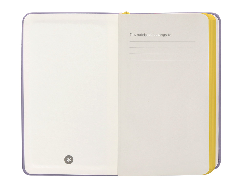 CARNET A6 ANTARTIK NOTES LIGNECOUVERTURE RIGIDE FERMETURE ELASTIQUE JAUNE 100 PAGES 80GRCOLORIS LILAS