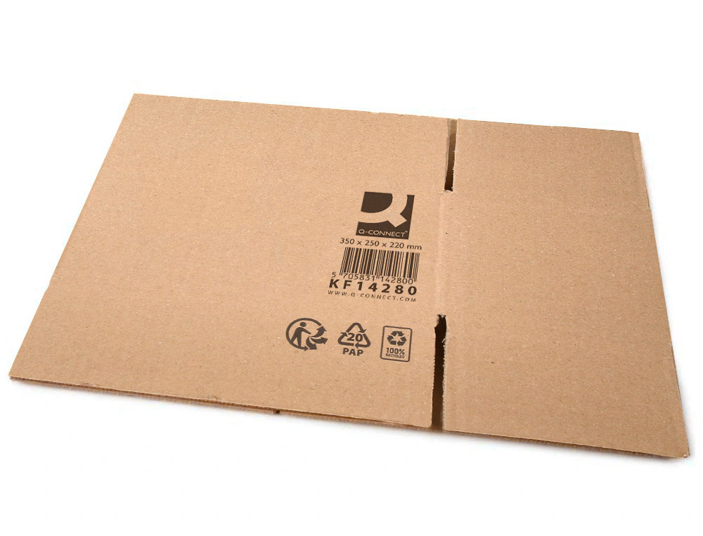 CAISSE AMERICAINE Q-CONNECT CARTON RECYCLE CANNELURE 5MM  350X250X220MM