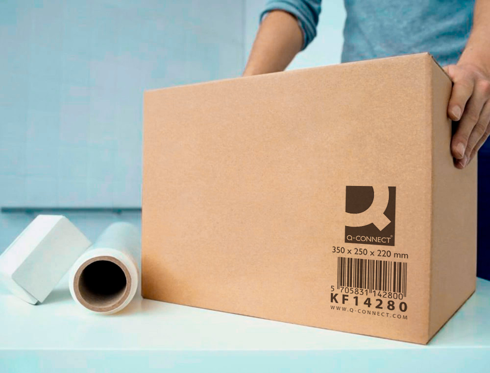 CAISSE AMERICAINE Q-CONNECT CARTON RECYCLE CANNELURE 5MM  350X250X220MM