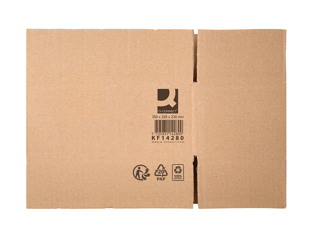 CAISSE AMERICAINE Q-CONNECT CARTON RECYCLE CANNELURE 5MM  350X250X220MM