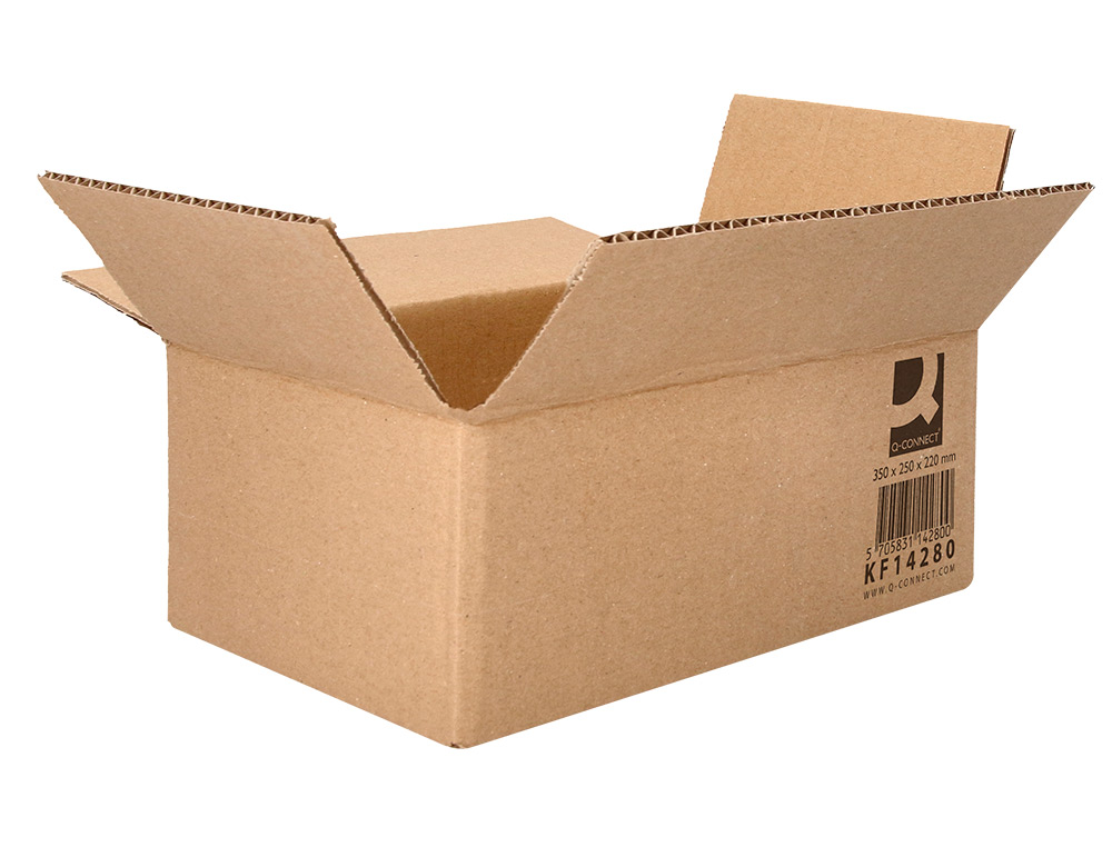 CAISSE AMERICAINE Q-CONNECT CARTON RECYCLE CANNELURE 5MM  350X250X220MM