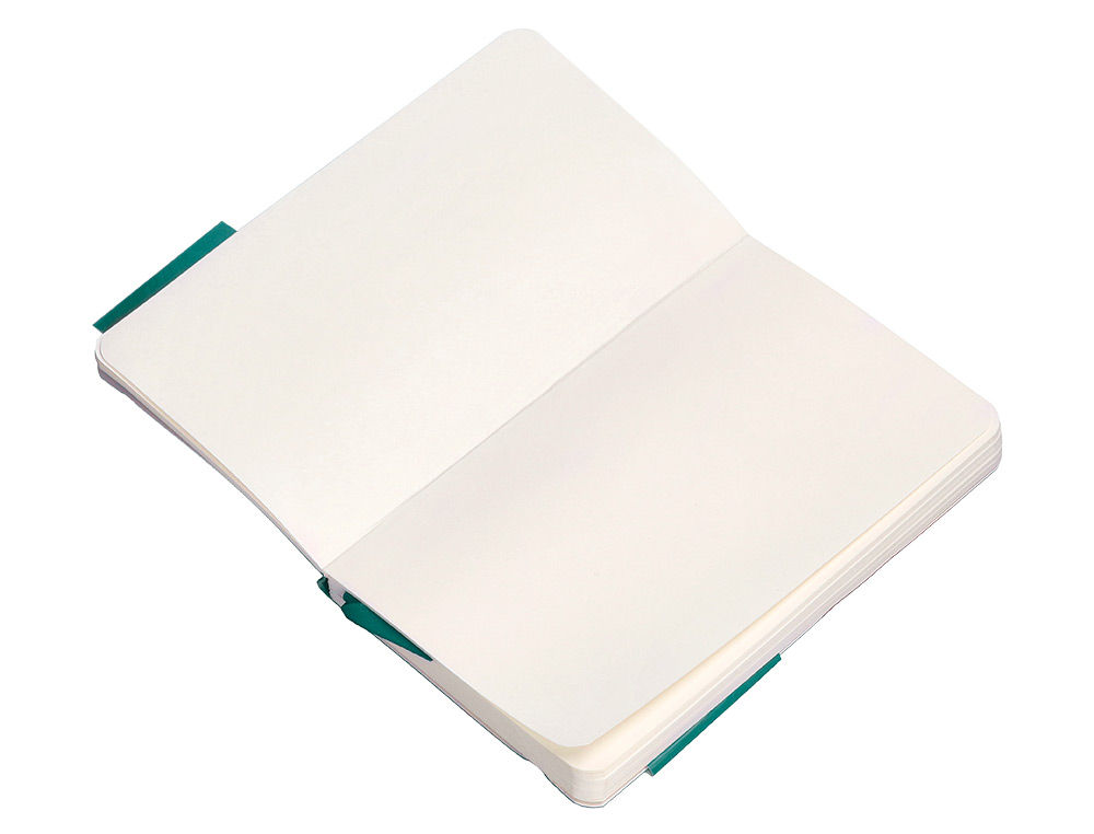 CARNET A6 ANTARTIK NOTES PAPIER UNI IVOIRE COUVERTURE  SOUPLE FERMETURE ELASTIQUE 100PAGES 80GR COLORIS VERT PAON