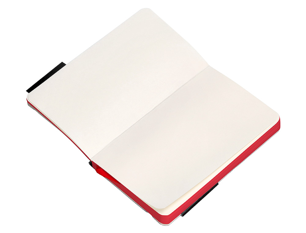 CARNET A6 ANTARTIK NOTES PAPIER UNI IVOIRE COUVERTURE SOUPLE FERMETURE ELASTIQUE ROUGE 100 PAGES 80GR COLORIS NOIR