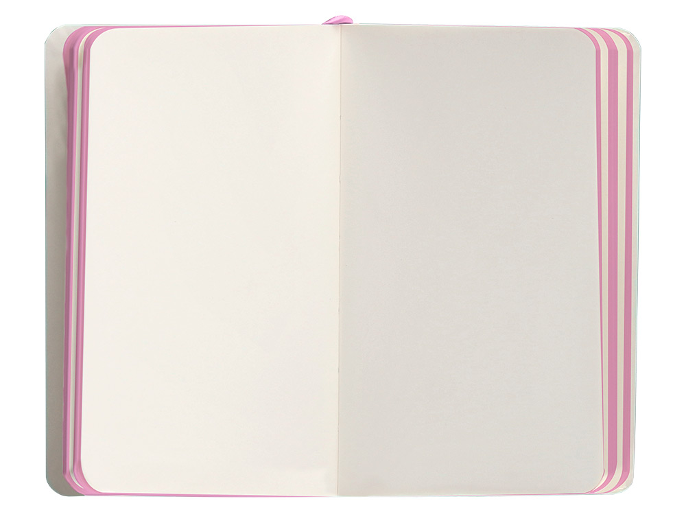 CARNET A6 ANTARTIK NOTES PAPIER UNI IVOIRE COUVERTURE SOUPLE FERMETURE ELASTIQUE ROSE 100 PAGES 80GR COLORIS TURQUOISE