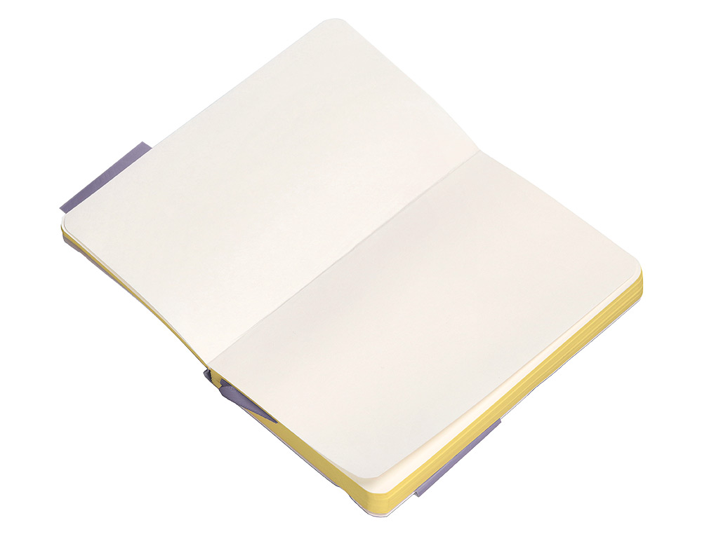 CARNET FERMETURE ELASTIQUE JAUNE ANTARTIK NOTES COUVERTURE SOUPLE A6 PAPIER UNI IVOIRE 100 FEUILLES 80GR FSC LILAS