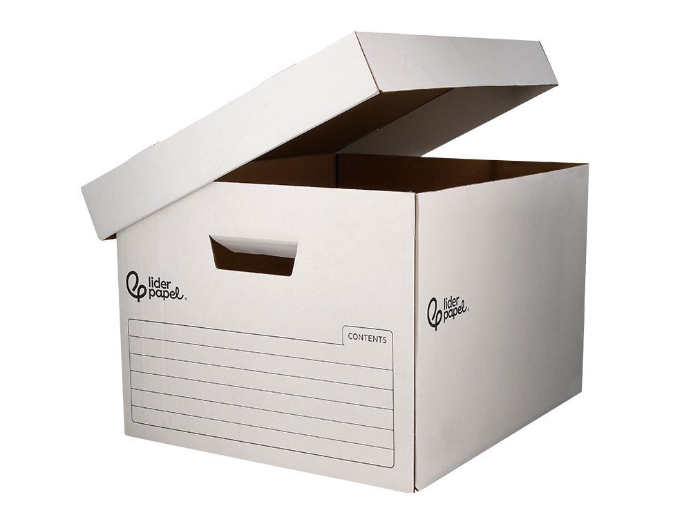 CONTAINER A ARCHIVES LIDERPAPEL CARTON MONTAGE AUTOMATIQUE POUR 4 BOITES FORMAT A4+ / 5 CLASSEURS A-Z 430X383X265MM