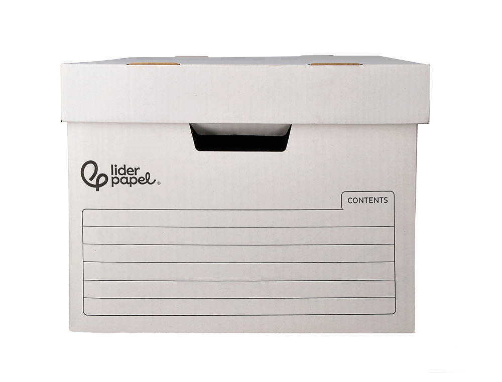 CONTAINER A ARCHIVES LIDERPAPEL CARTON MONTAGE AUTOMATIQUE POUR 3 BOITES FORMAT A4+ / 4 CLASSEURS A-Z 387X333X260MM