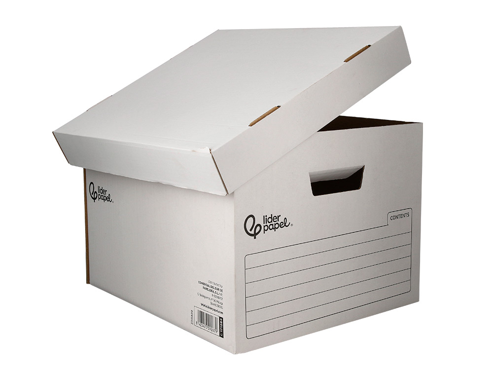 CONTAINER A ARCHIVES LIDERPAPEL CARTON MONTAGE AUTOMATIQUE POUR 3 BOITES FORMAT A4+ / 4 CLASSEURS A-Z 387X333X260MM