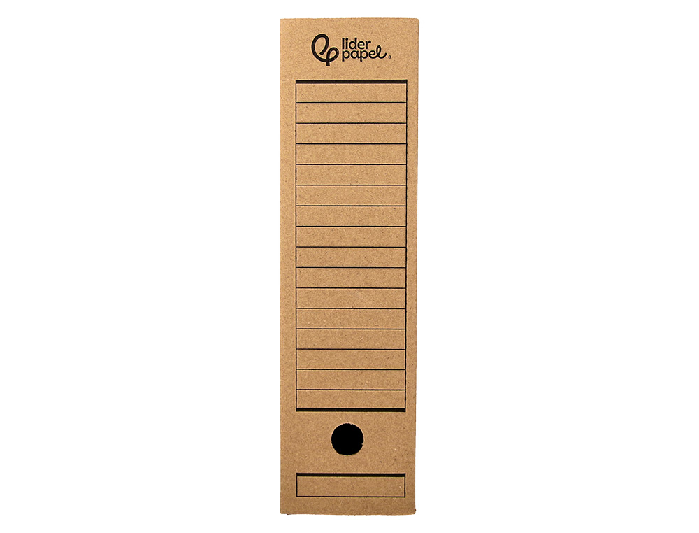 BOITE A ARCHIVES LIDERPAPEL CARTON RECYCLE 325G/M2 DOS    100MM KRAFT 365X100X251MM