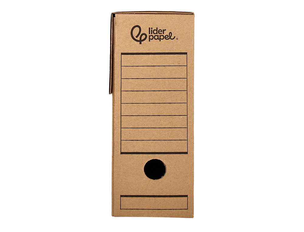 BOITE A ARCHIVES LIDERPAPEL CARTON RECYCLE 325G/M2 DOS    100MM KRAFT 365X100X251MM