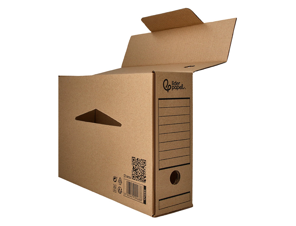 BOITE A ARCHIVES LIDERPAPEL CARTON RECYCLE 325G/M2 DOS    100MM KRAFT 365X100X251MM