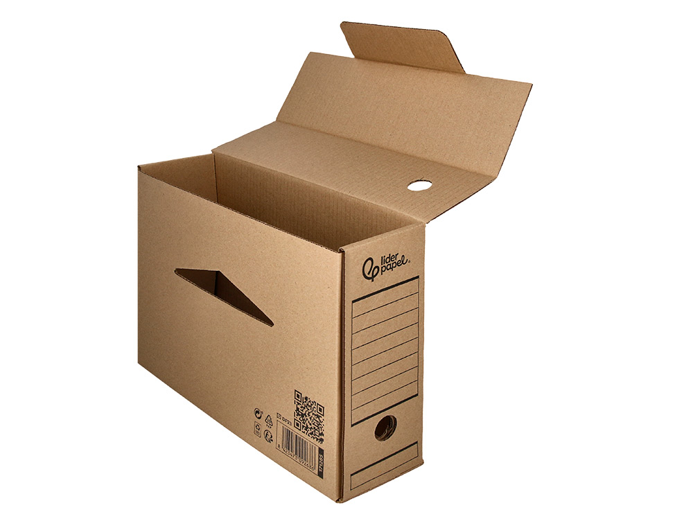BOITE A ARCHIVES LIDERPAPEL CARTON RECYCLE 325G/M2 DOS    100MM KRAFT 365X100X251MM