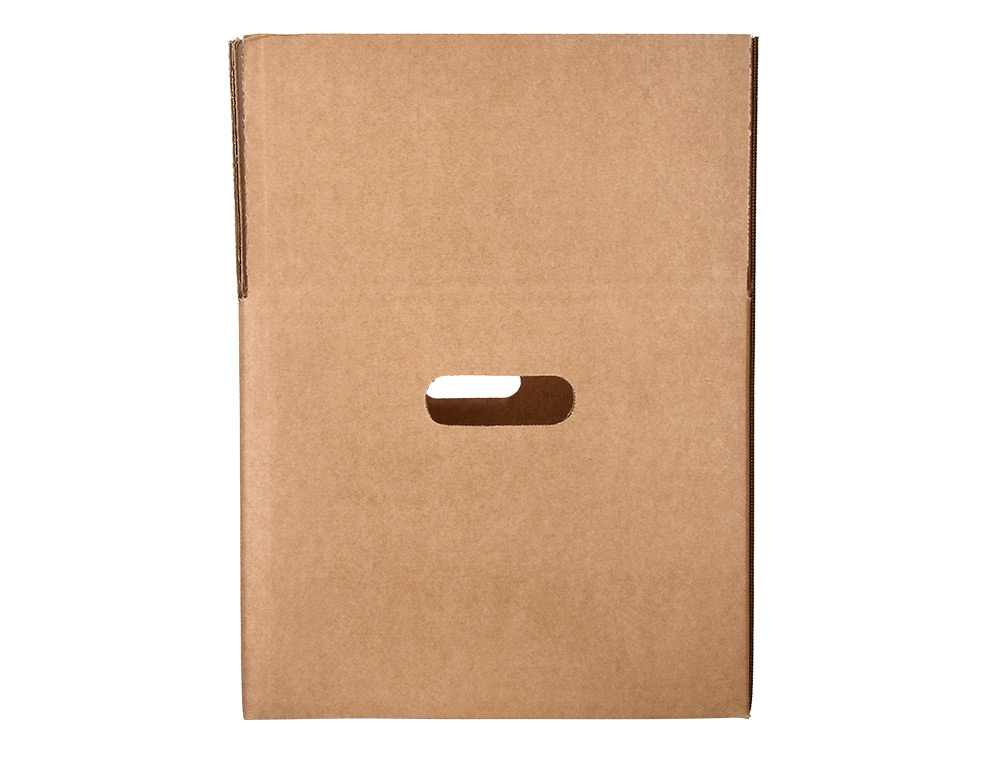 CAISSE AMERICAINE Q-CONNECT FOND AUTOMATIQUE ET POIGNEES CARTON CANNELURE 5MM 500X400X300MM COLORIS KRAFT