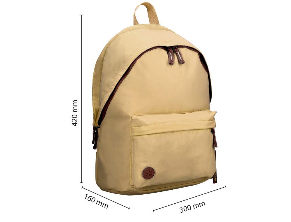 SAC A DOS ANTARTIK 1 COMPARTIMENT MODELE BASIC PACK 20L 420X160X300MM COLORIS BEIGE