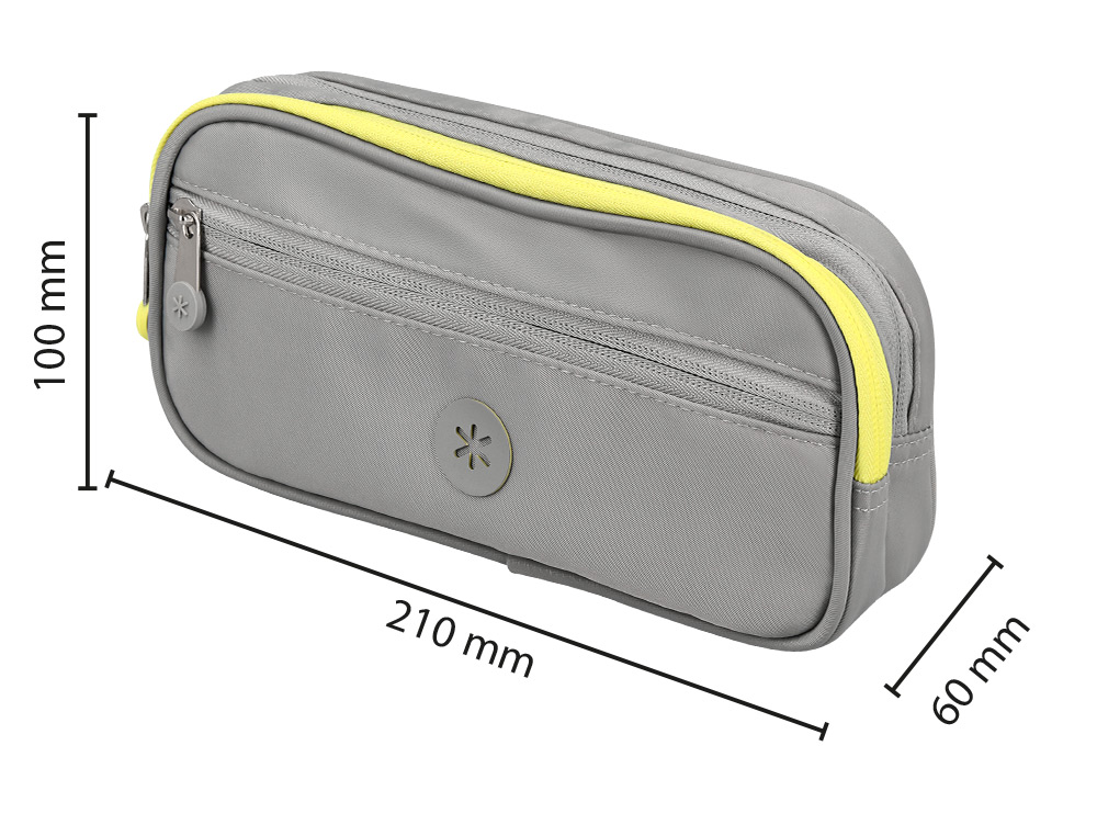 FOURRE-TOUT ANTARTIK RECTANGULAIRE 2 COMPARTIMENTS MODELE FUSION FLEX            100X60X220MM COLORIS GRIS