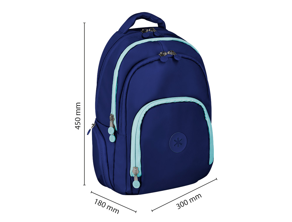 SAC A DOS ANTARTIK 4 COMPARTIMENTS MODELE FUSION   FLEX 19L 450X180X300MM COLORISBLEU MARINE