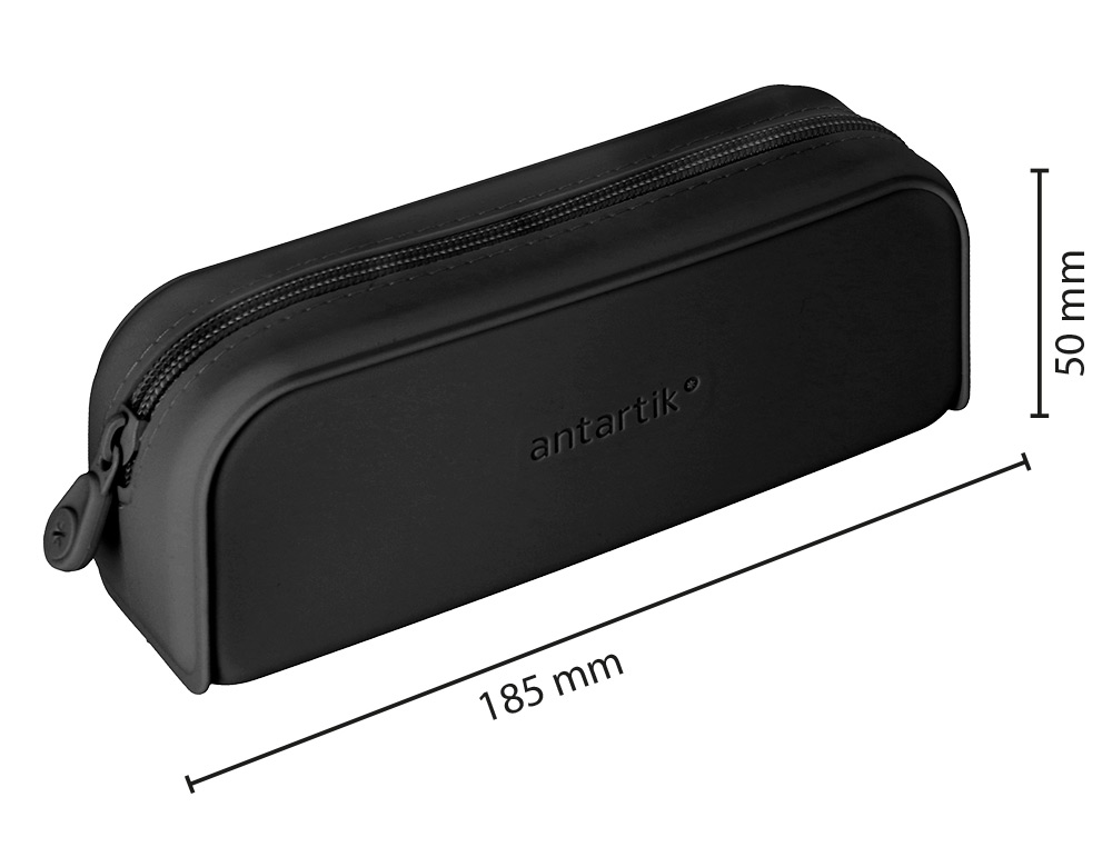 FOURRE-TOUT ANTARTIK RECTANGULAIRE 1 COMPARTIMENT  EN SILICONE MODELE PRISMA     185X50X75MM COLORIS NOIR